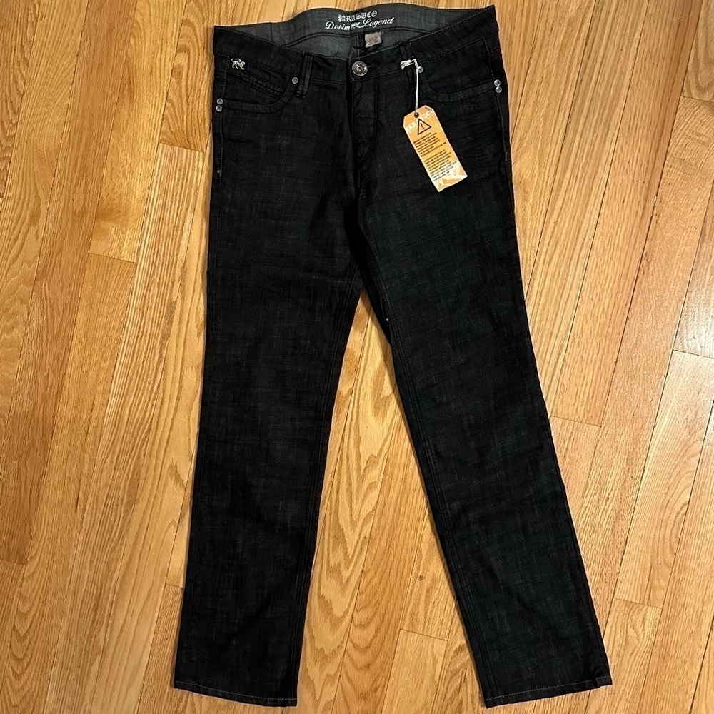 Parasuco Denim Legend tapered black gray jeans sz 32 detailed pocket NWT